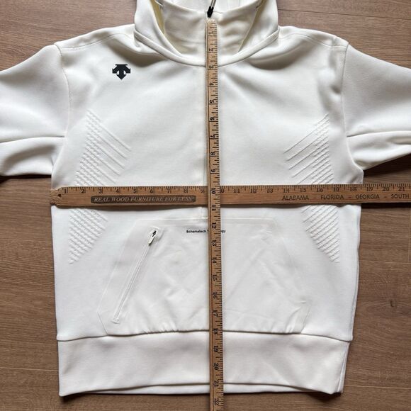 DESCENTE Fusionknit Schematech Technology Hoodie Cream Womens Size 2XS - Picture 8 of 9